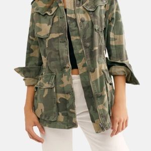 Free People camo print utility jacket